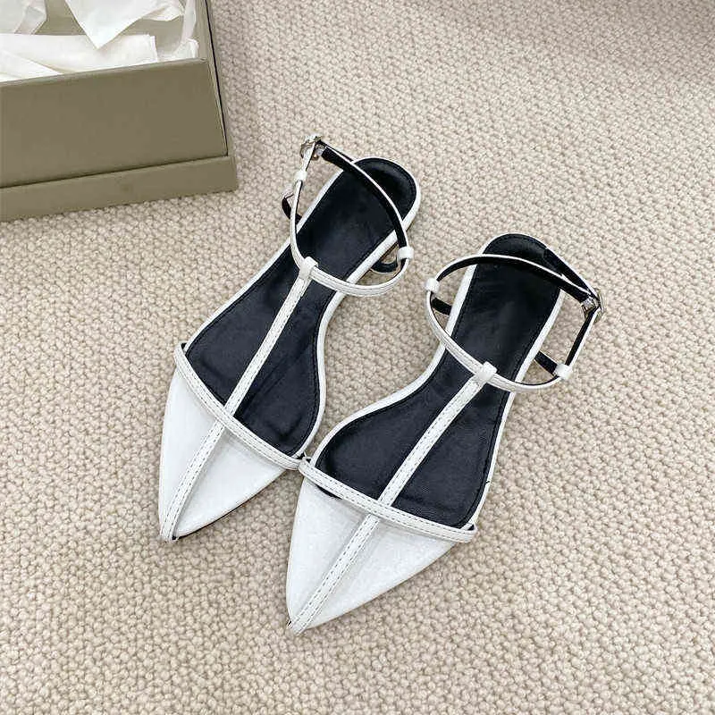 Slipper Bailamo Women Sandal 2022 New Fashion Narrow Band Flat Heel Be Toe Ankle Buckle Zapato Muje Ladie Gladiator Shoe 220622