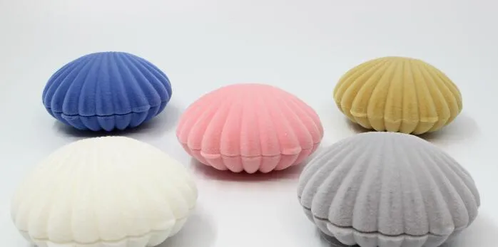 New Arrival mix colors Jewelry Gift Boxs Sea Shell Shape Jewelry Box Earrings Necklace Boxes Color Pink2646