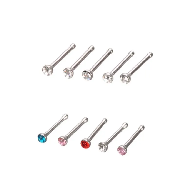 Amazing Crystal Rhinestone Nose Ring Stainless Steel Body Jewelry Nose Studs Piercing Women Fashion Accessories