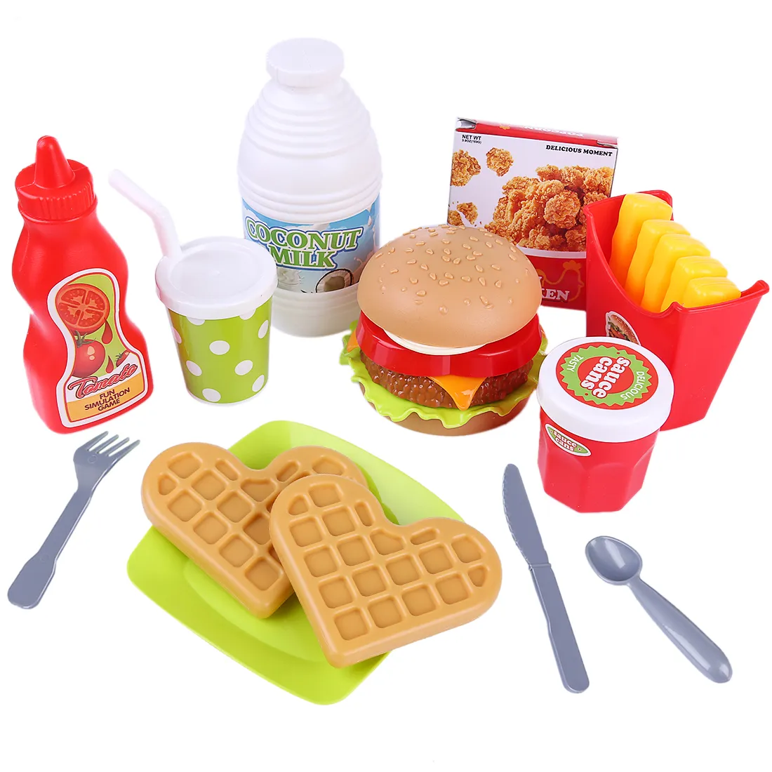 38 Pcs Miniature Food Toy Miniature Doll House Accessories Miniature Play  Sets Small Doll Food Dollhouse Food, Hamburger Fries Soda Milk Juice Fast