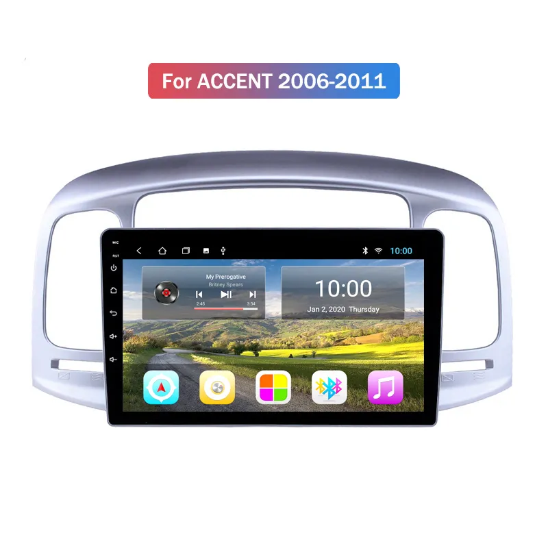 Android 10 Radio Samochodowe Wideo Dla Hyundai Accent 2006 2011 DVD  Nawigacja GPS WiFi OBD2 Od 710 zł