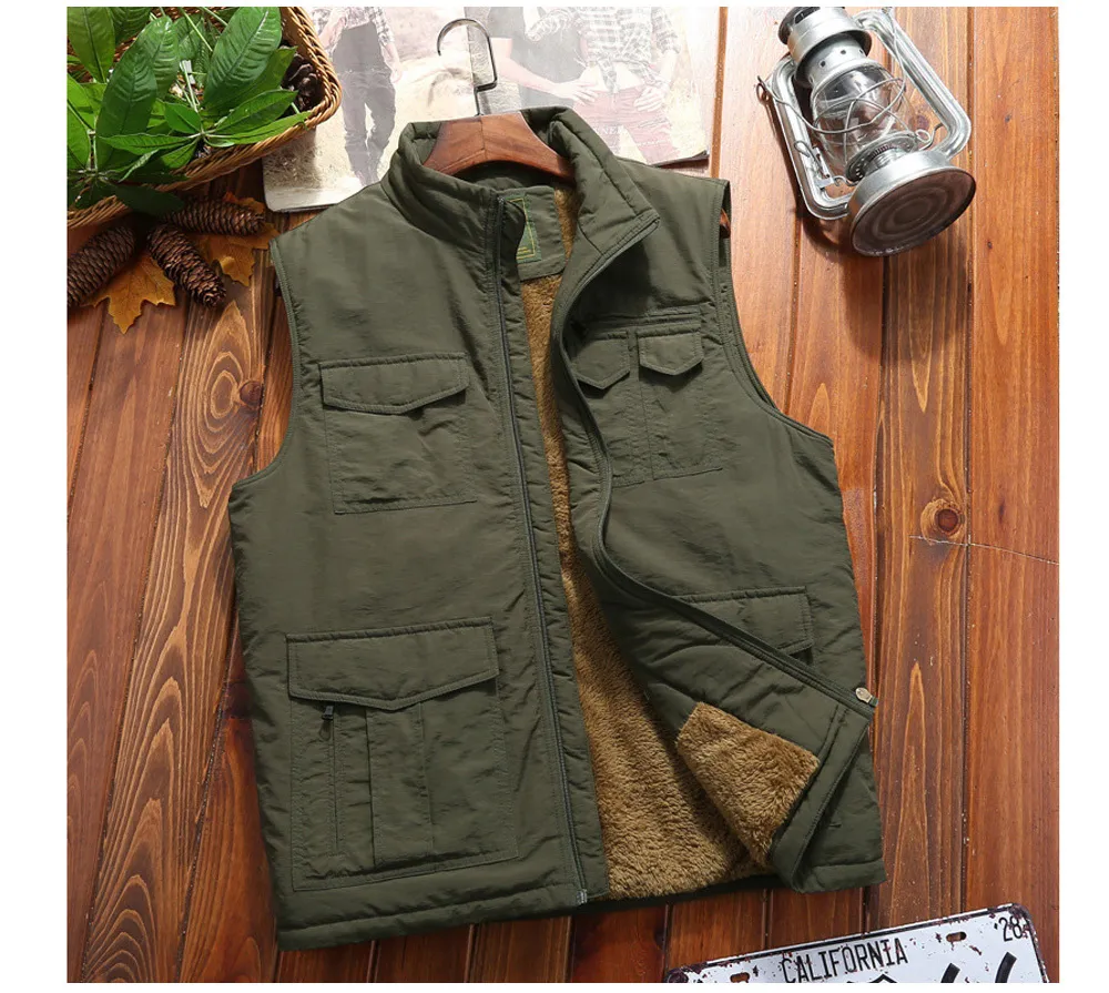Army green deals vest jacket