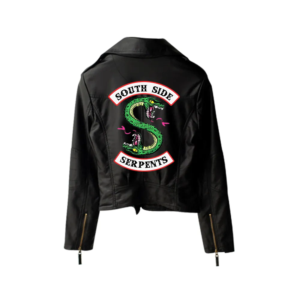New Riverdale PU Printed Southside Riverdale Serpents Damen Jacke