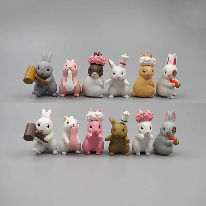 12 Cartoons Und Anime Tiere Koch Kaninchen Girlande Hase Puppe Anime  Umgebendes Spielzeug Autodekoration Von 24,8 €