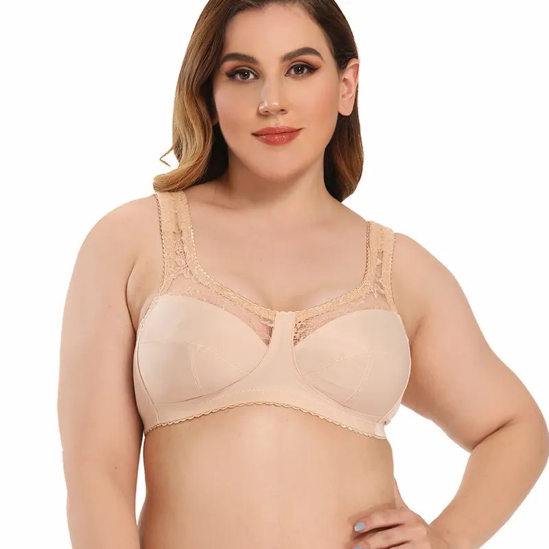 Womens Soft Cups Embroibered Wireless Minimizer Bra Plus Size Bralette Full  Cup 34 36 38 40 42 44 46 48 52 54 56 B C D E F G H 201202 From 7,96 €
