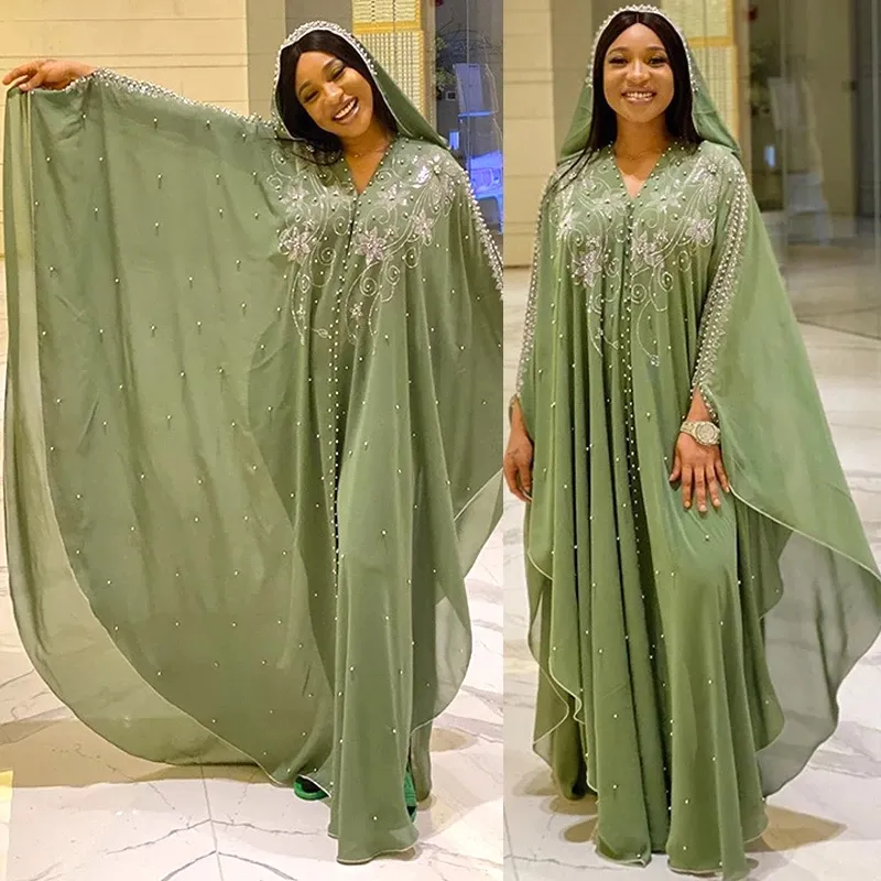 Muslim Women Hijab Chiffon Abaya Kimono Dubai Beading Luxury Abaya Turkey  New 2020 Plus Size Moroccan Boubou Islamic Clothing Dresses From Bmw2,  $50.26