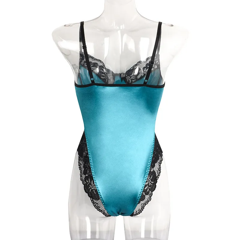 Lingerie Hot Style Satin Bodysuit Exquisite Womens Lace Top Erotic