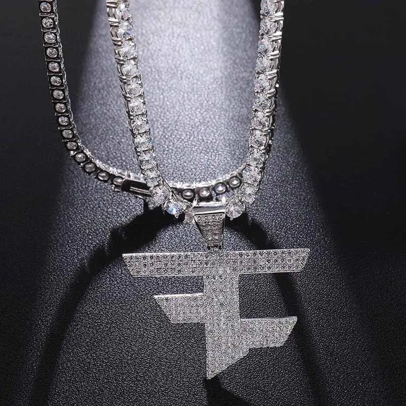 FaZe Clan Pendant Men Women Hip Hop Gold Color Iced Out Cubic