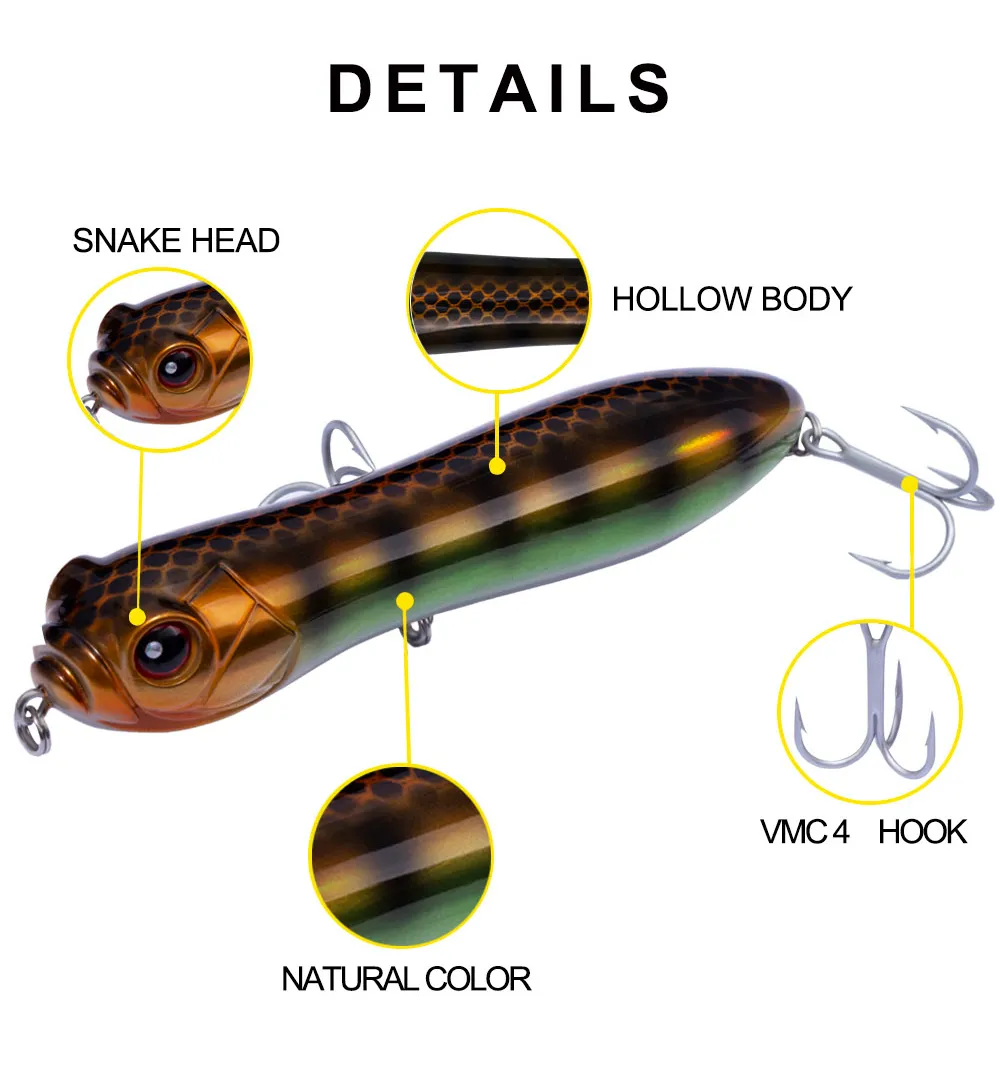HuntHouse IMAKATSU Trairao Topwater Lure Pencil Lure Long Casting Fishing  For Bass Pike Lure Crazy Surface Darter Sound Loud Q0111 From Musuo10,  $9.09