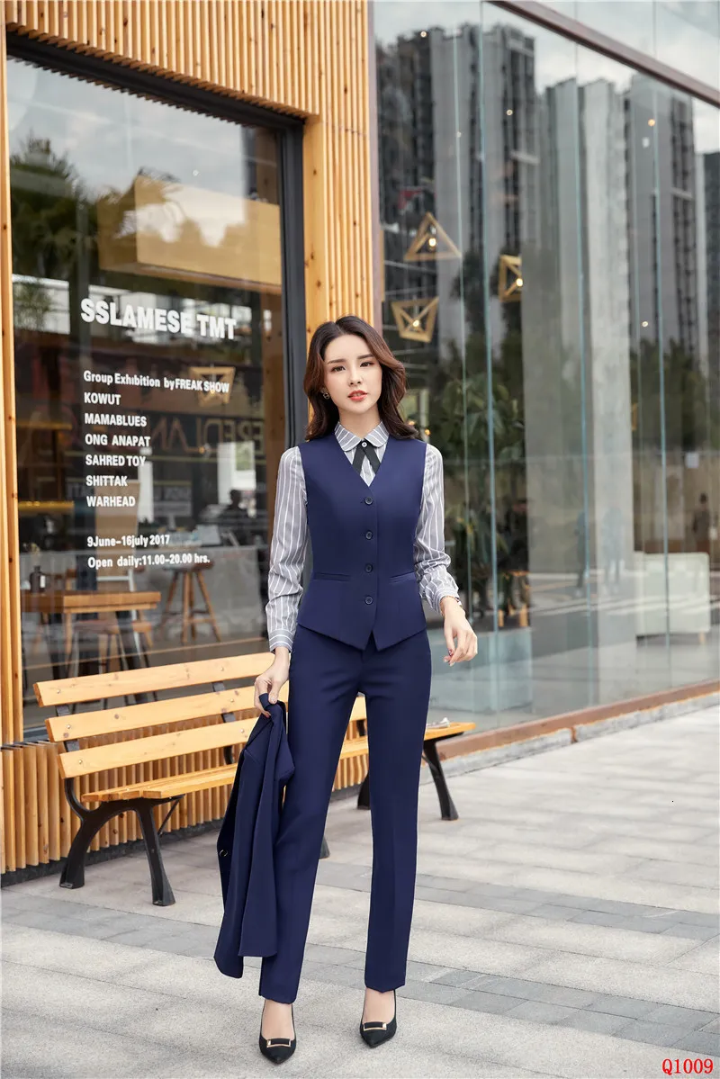 Formal Uniform Designs With Tops And For Business Women Waistcoat