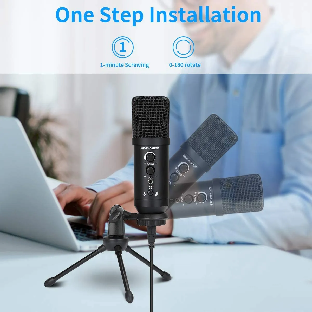 Microphone USB Pour Ordinateur, Micro De Jeu À Condensateur Plug Play Pour  Streaming, Podcasting, Enregistrement Vocal, Compatible Avec Les  Conversations Skype Du 33,52 €