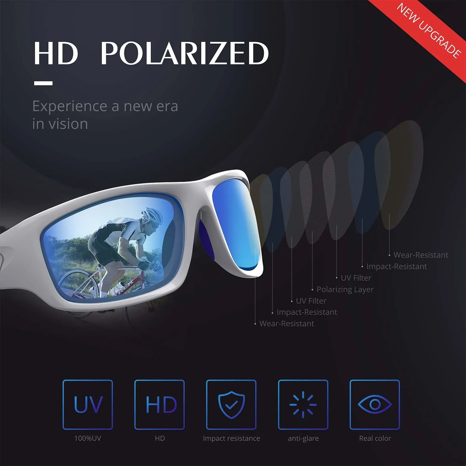 Polarized Sports Sunglasses For Men And Women - Cycling. Running. Driving.  Fishing Glasses With Unbreakable Frame And Uv Protection