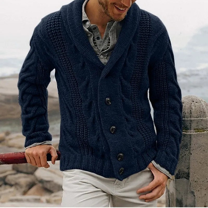 Laamei Hombres Vintage Cardigan Autumn Mens Suéter Cardigan Hombre