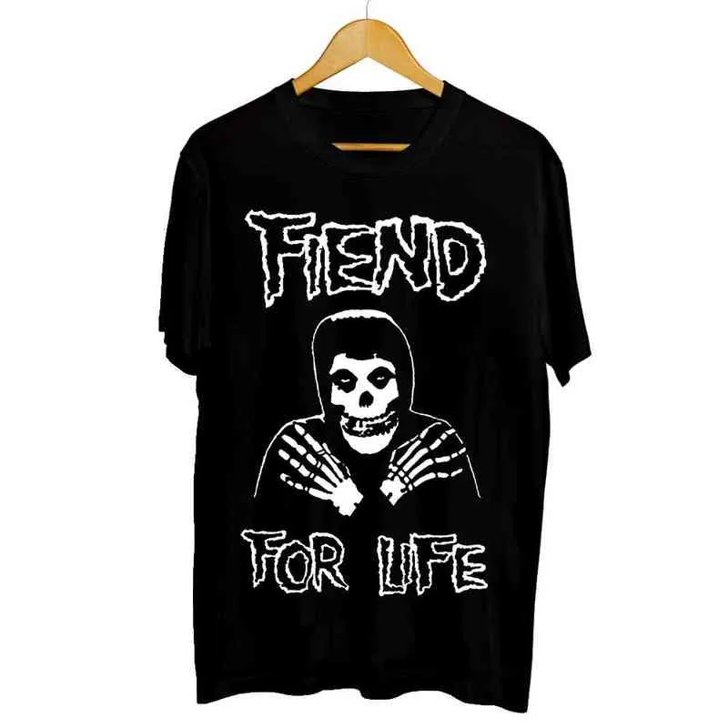 Misfits Skull Graphic Tシャツ 黒の綿、男性のための面白い斬新
