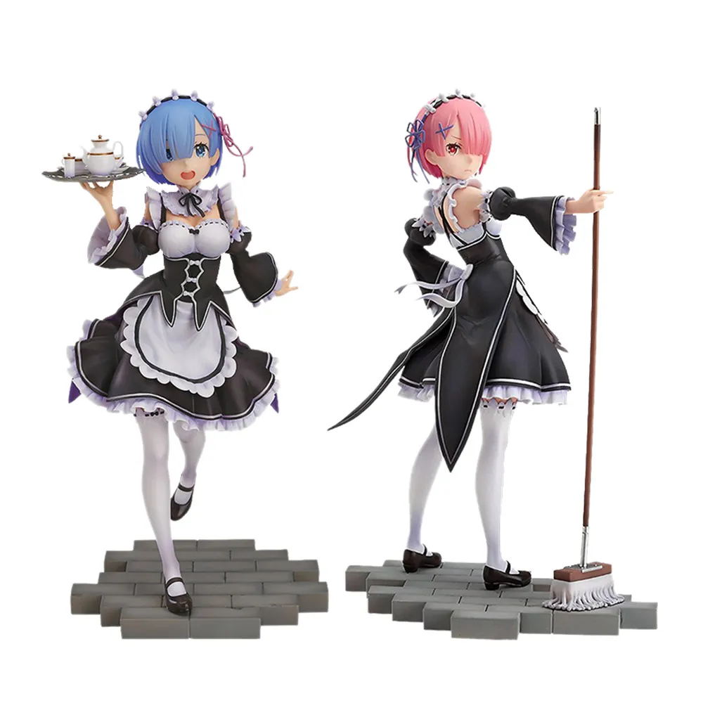 Re:Life A Different World From Zero Anime Figure Rem Trauy Maid Ram Mop  Girl PVC Toys Action Figurine Model Collector Figma Doll X0121 From  Catherine05, $52.67 | DHgate.Com