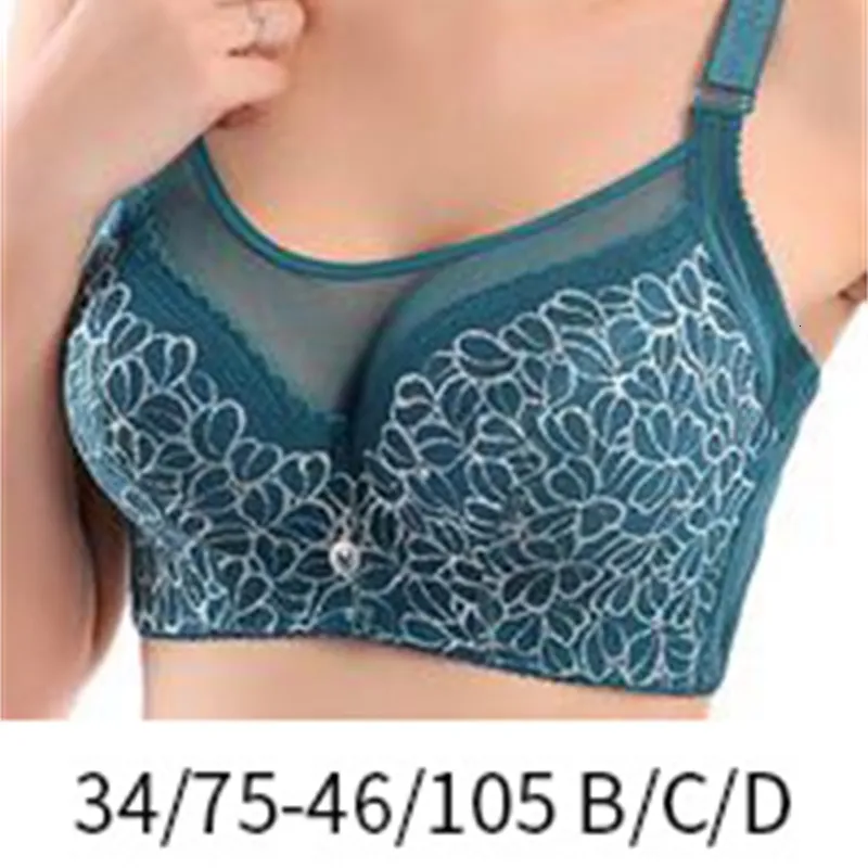 Ultra Thin Lace Embroidery Sexy Transparent Bra Soft Underwired Push Up  Breathable Casual Bralette Green 40(90) A 40(90) B 