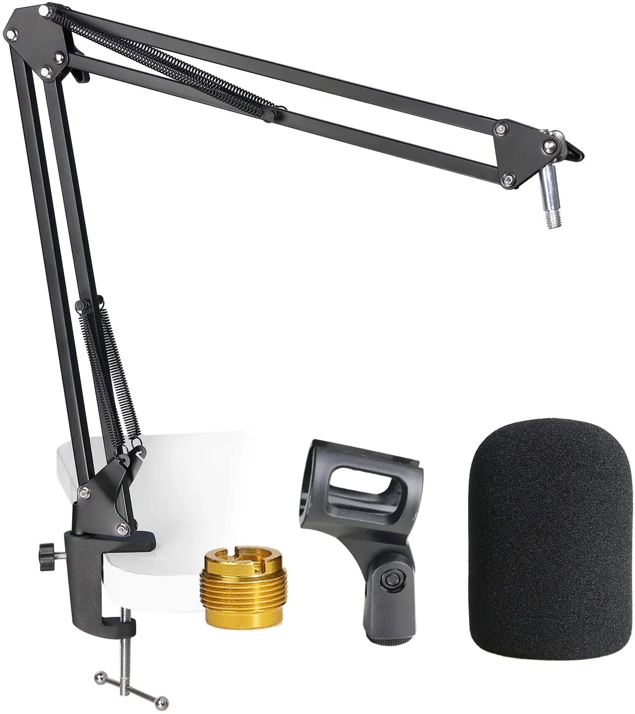 Blue Yeti - Soporte para micrófono con cubierta de espuma, soporte de brazo  de tijera de suspensión y filtro de parabrisas para micrófono, compatible