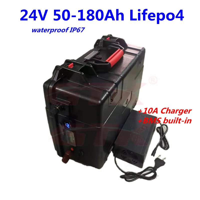 Waterproof 24V 50Ah 60Ah 80Ah 100Ah 130Ah 150Ah 180Ah Lifepo4 Battery BMS 8S  For Trolling Motor Solar System Camper+10A Charger From 625,34 €