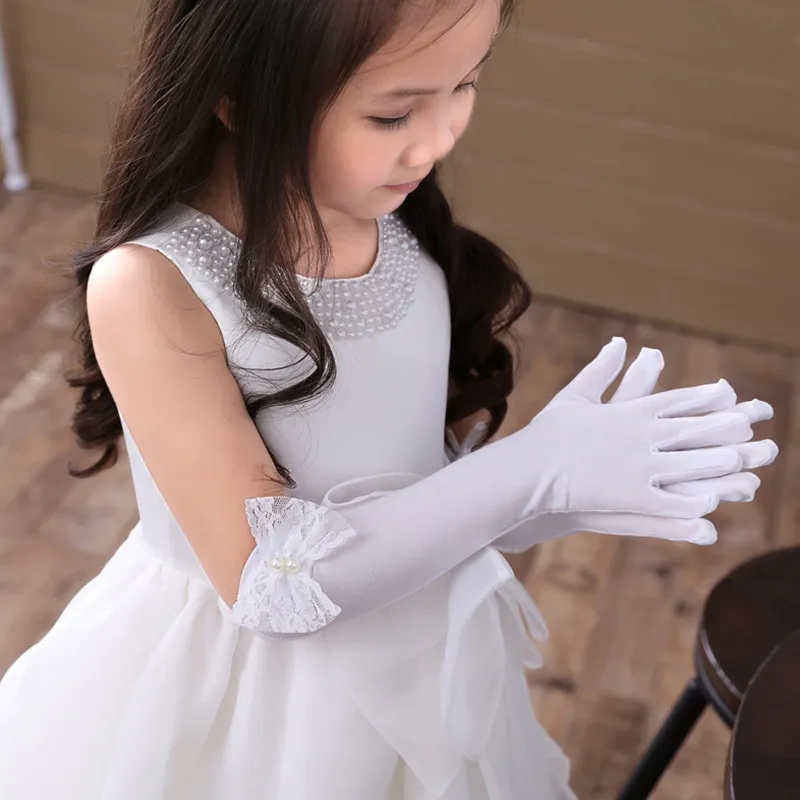 Princesa Flor Girl Long Boda Guantes De La Noche Fiesta De La Noche Guante  De Niños Cumpleaños Pearl Lace Bowknot Guantes De Rendimiento Para Niños De  8,74 €