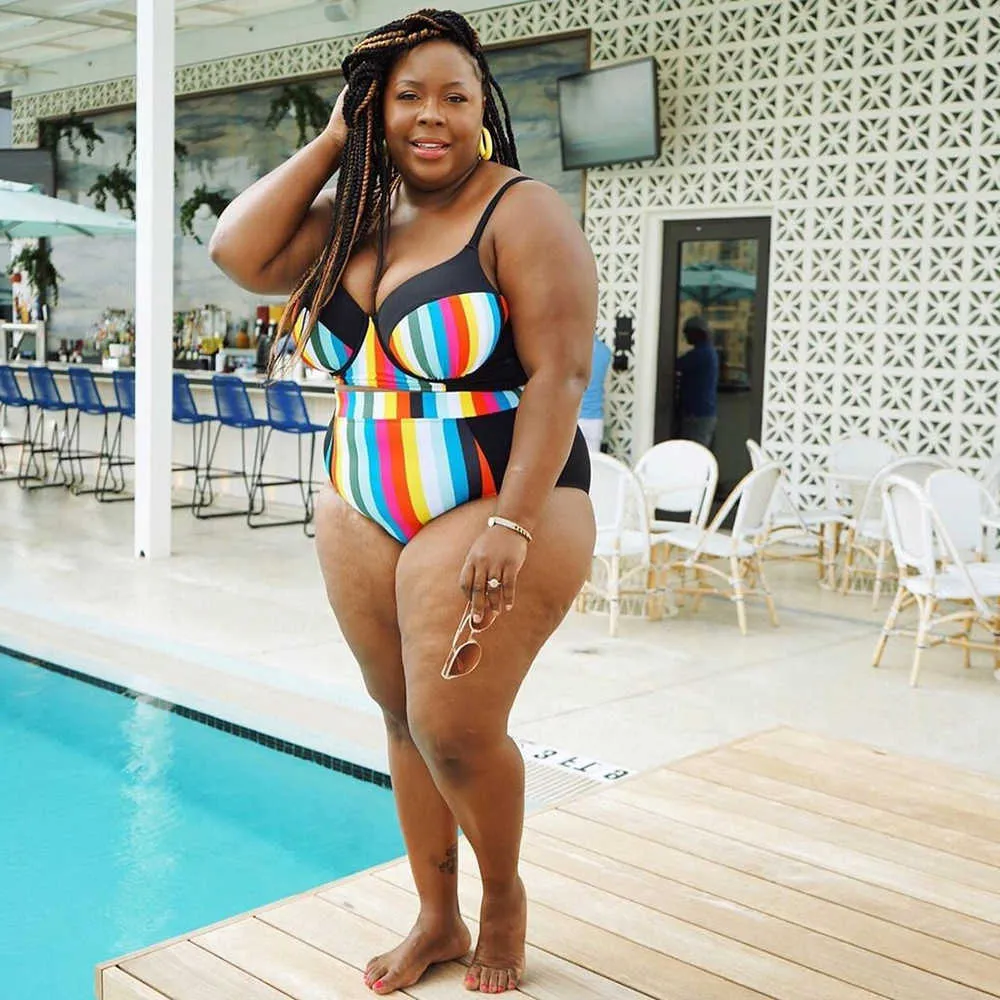 Plus Size Bikini Set For Obese Woman Separate Womens Swimwear High