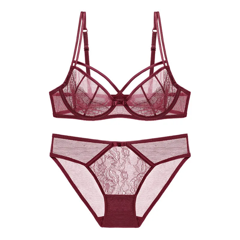 Women Ultra Thin Transparent Bra And Panty French Romantic Lace Sexy Push  Up Intimate Underwear Set Plus Size B C D Cup From Yatestores, $20.65