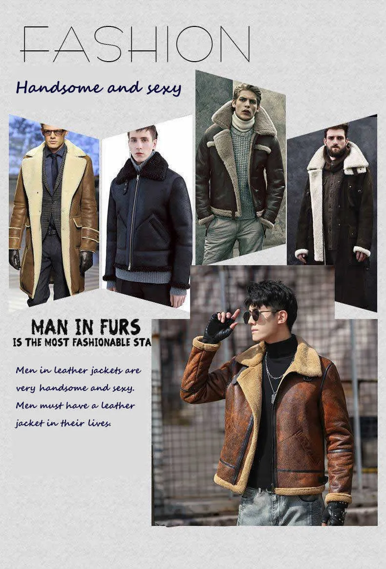 レザーフライトボンバージャケット：メンズ本物のシープスキン