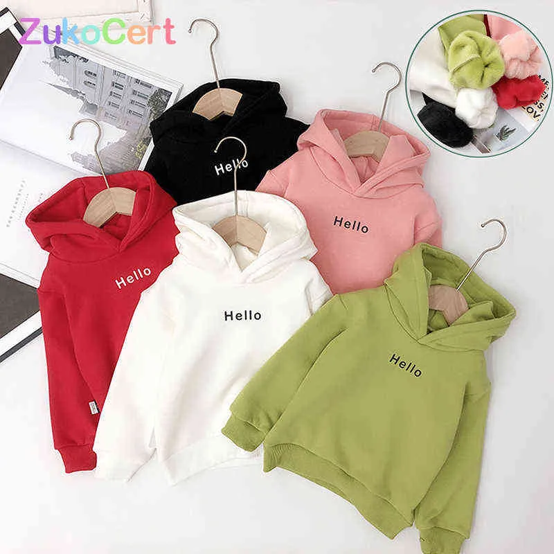 Autumn Winter Sweatshirt Boys Girls Children Thicken Pullover Top Fashion Korean Hoodie Letter Tops Girls 211110 From 8 25 DHgate