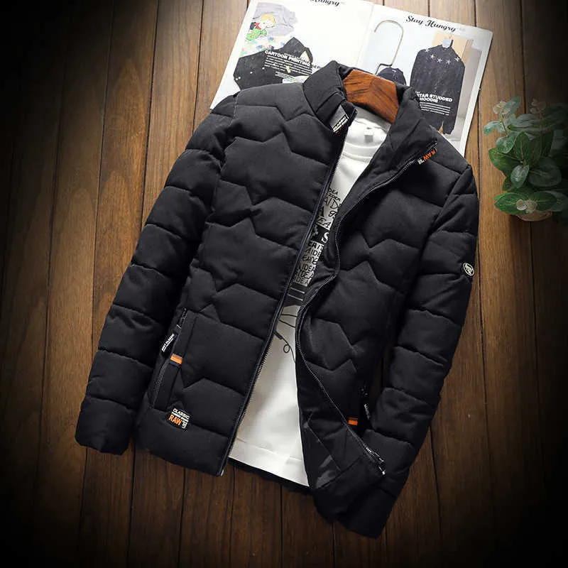 Autumn Winter Jacket Men Thicken Warm Cotton Padded S Jackets Slim Fit Stand Collar Youth And Coats For 210910 From 70 97 DHgate