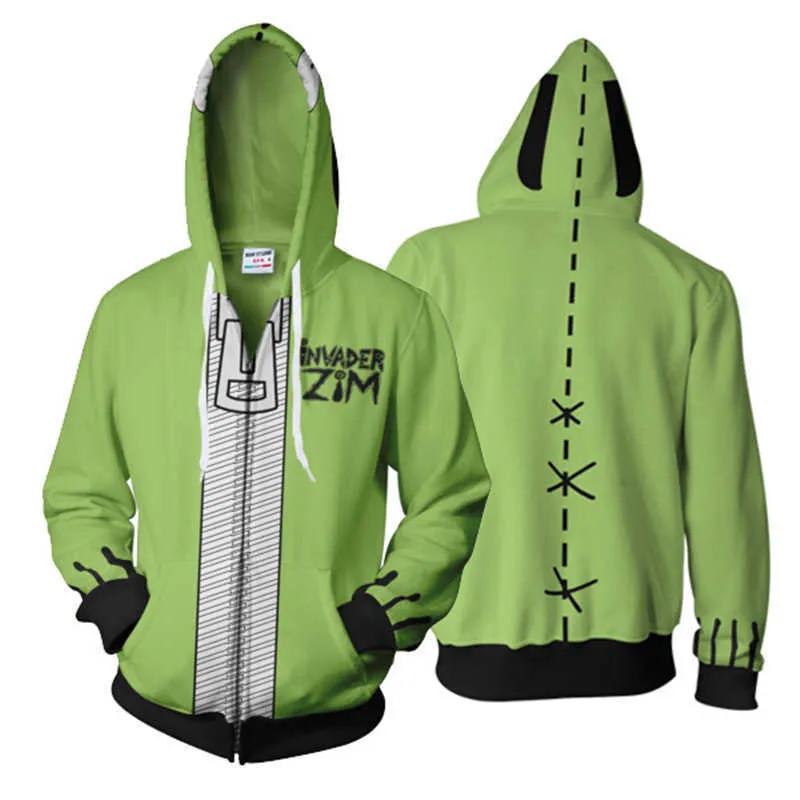 Anime Invader ZIM Hoodie Robot Gir Cosplay