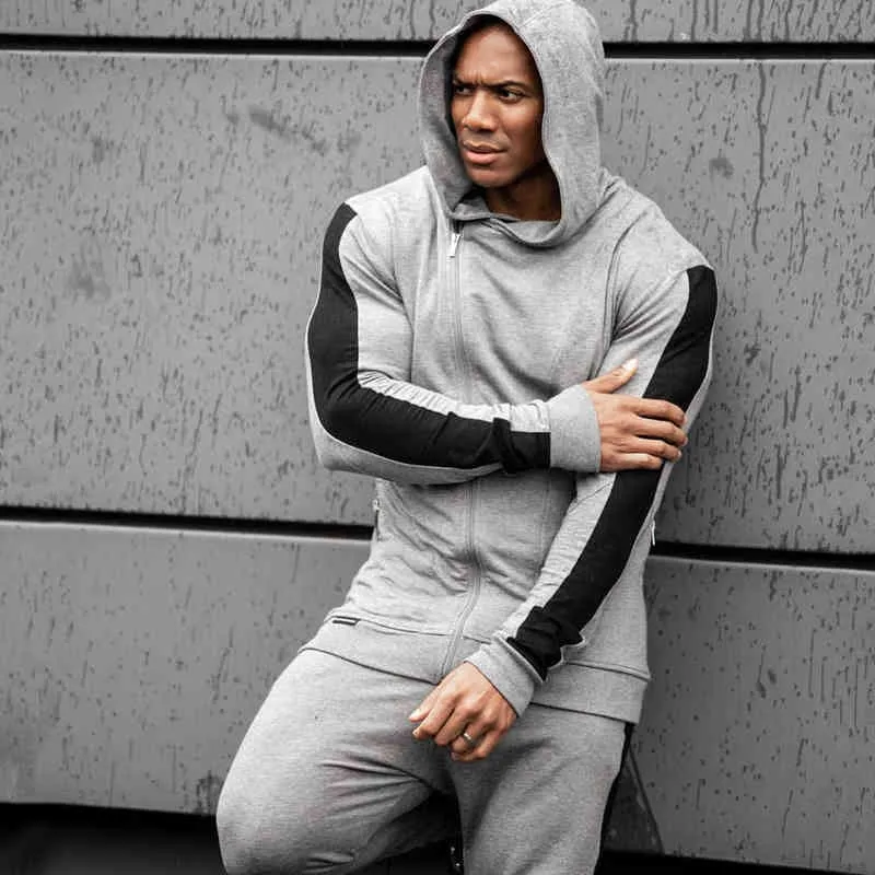 Tracksuits Mens Running Sportswear Suits Sweatshirt Sweatpants Gym Fitness Training Hoodies and Pants Sets Male Jogging Clothing Y1221