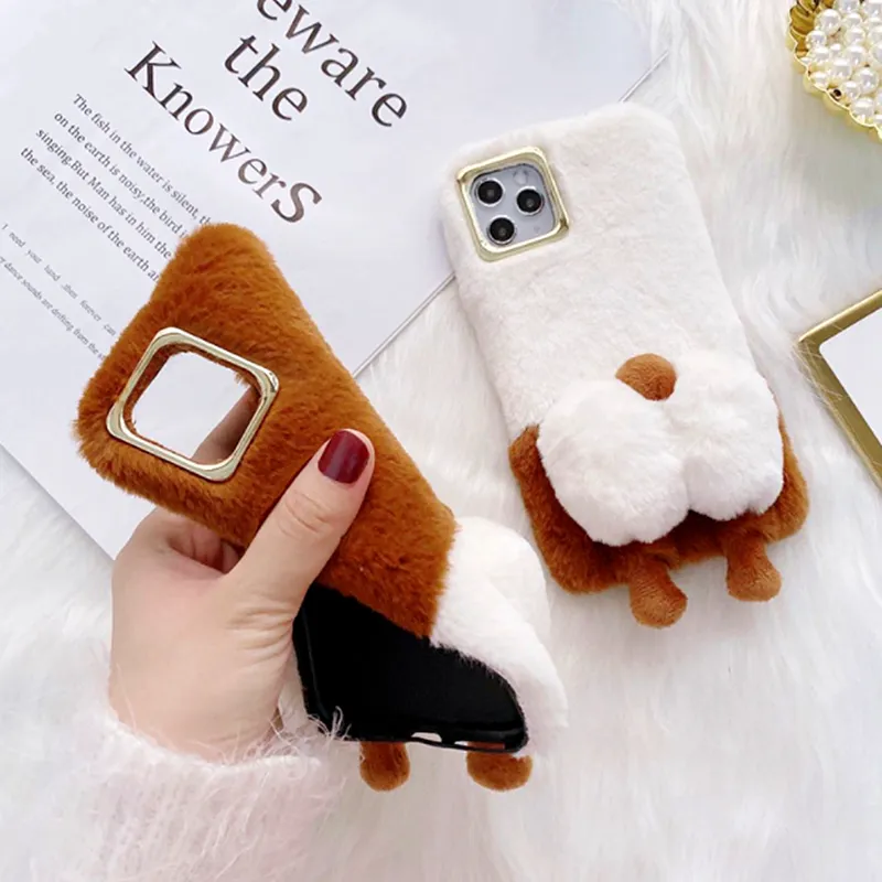 3D Милая Зима Теплый Плюшевый Чехол Для Телефона Для IPhone Xs Max.