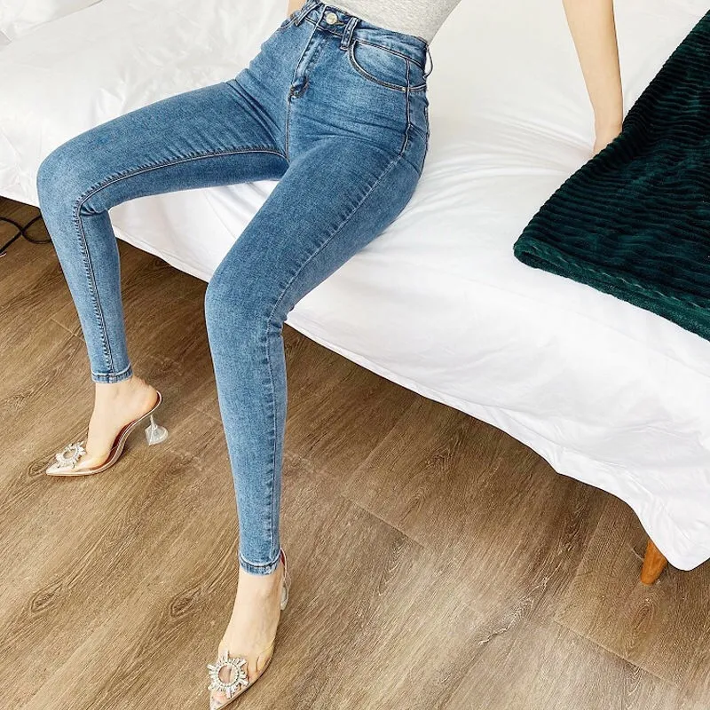 Mujer Pantalones Hip Skinny Sexy Tight Jeans Stretchy High Waist Shaping  Peach Pencil Jeans Pants Korean Style Ladies Trouser 210319 From Kong00,  $70.19