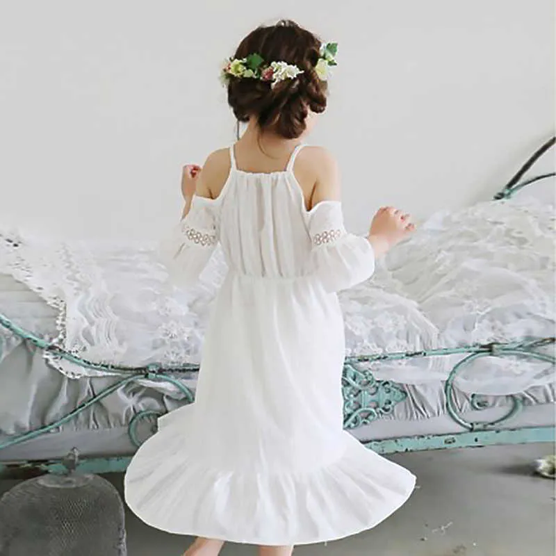 Summer Kids Dresses For Girls Sweet Princess Beach Dress Elegant