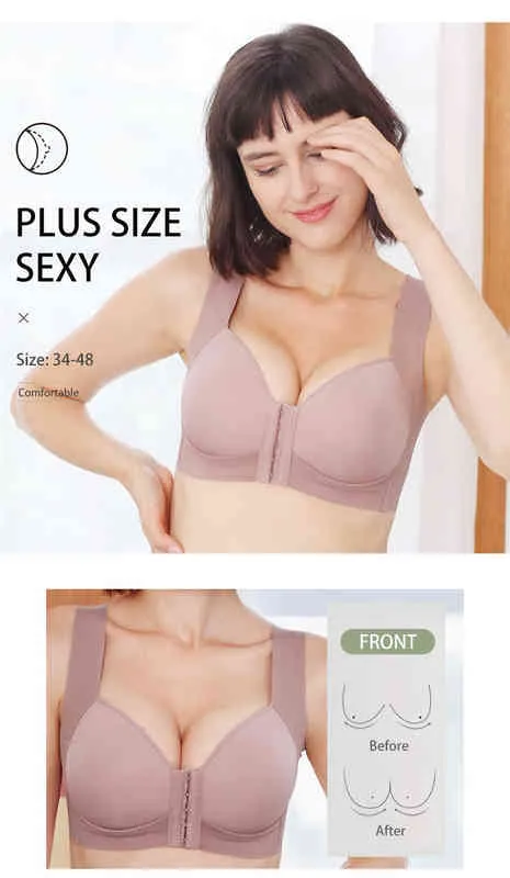 Fallsweet Front Fechture Bras Para Mulheres Plus Size Underwear Seamless  Push Up Brassiere Vest Top Sexy Bra 211217 De $146,44