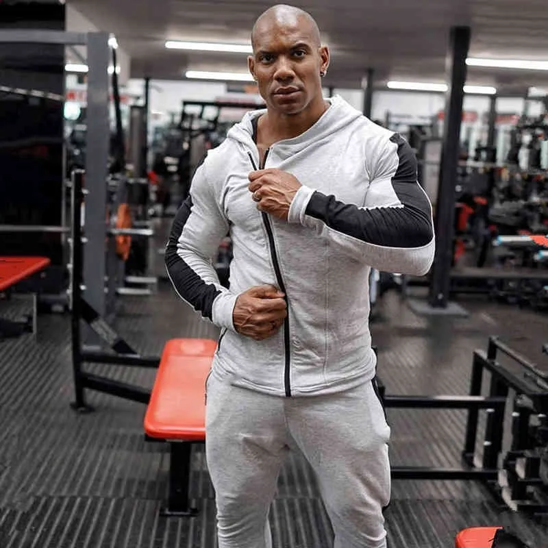 Gym King Grey Tracksuit Set For Running, Gym, Fitness Training Sweatshirt  And Sweatpants With Hoodie And Pants Jogging Clothing Y1221 From  Mengqiqi02, $33.9