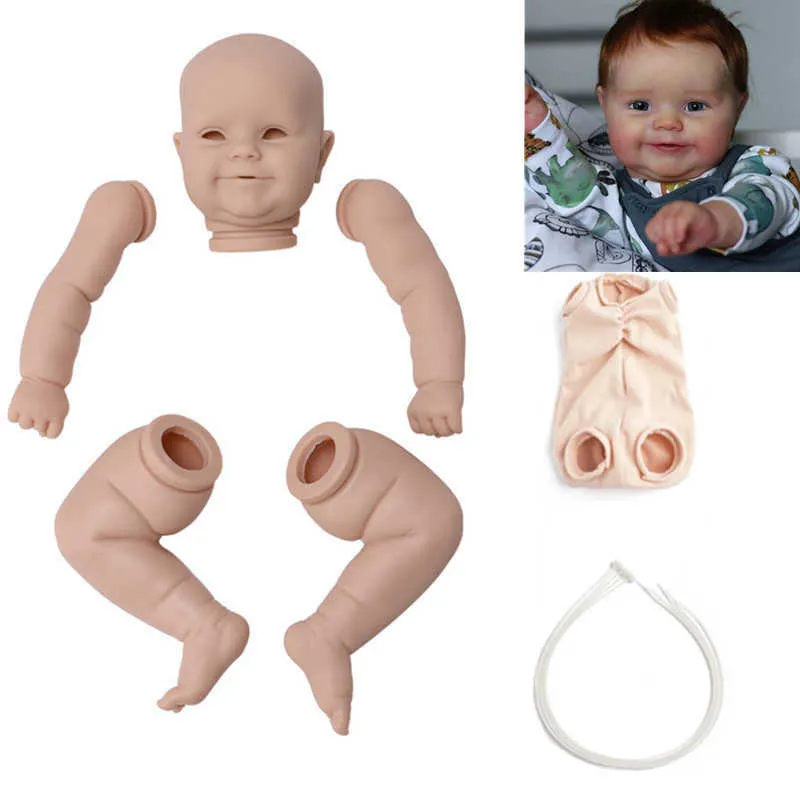 20inch bebe reborn boneca realista recém-nascido corpo corpo sem pintura  peças de boneca inacabado DIY kit de boneca em branco brinquedos para