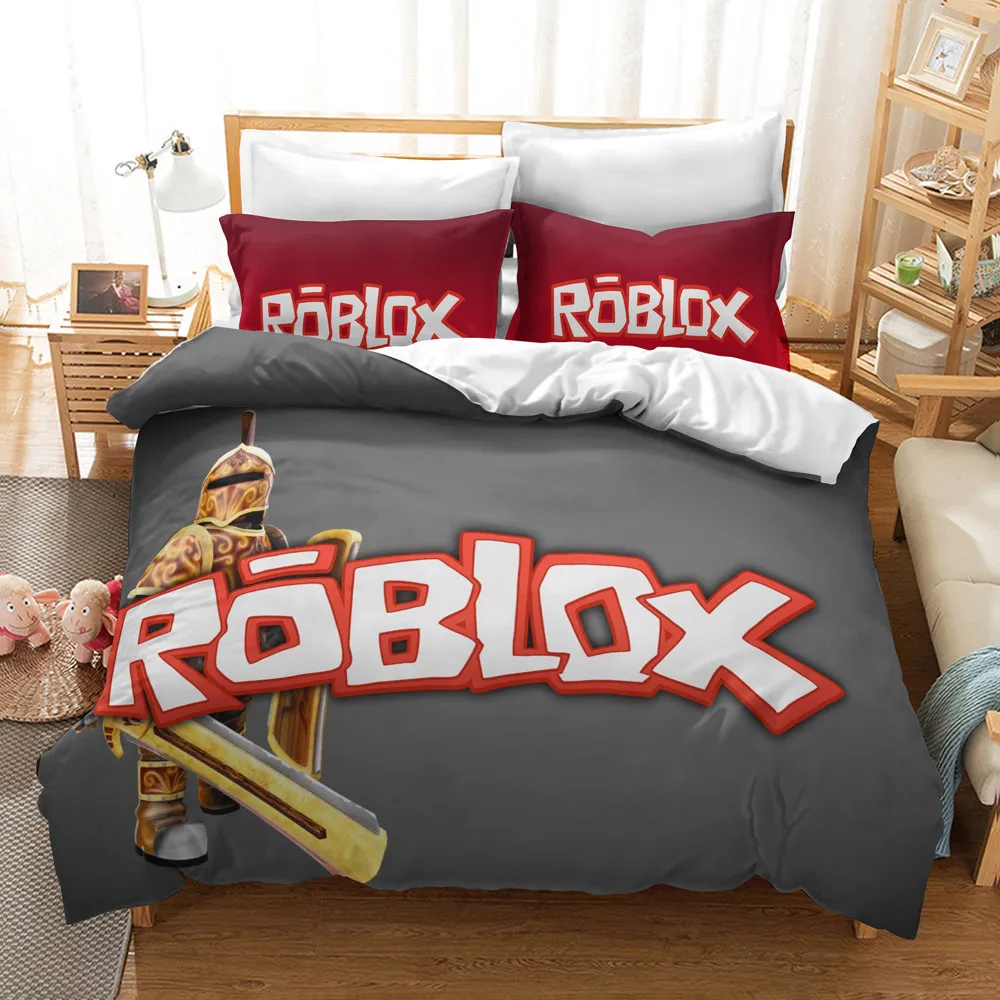 Ro-4 3d Jogo impresso Roblox Roupa de cama Conjunto de edredom Capa Colcha  Tampa Fronha Single Double Kids Gift