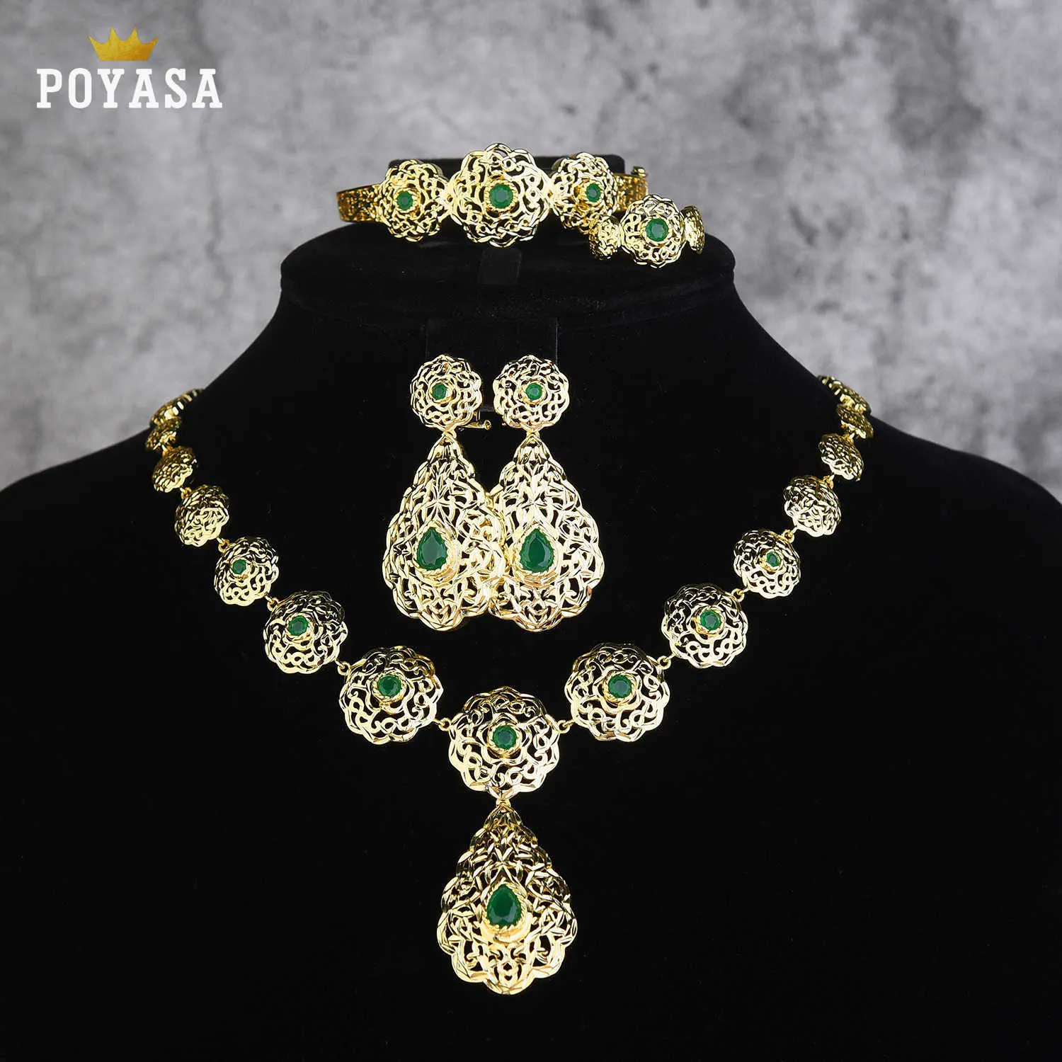 Bigiotteria Per Sposa ADRAMATA Parure Gioielli Sposa Per Donna Cristallo Collana Bracciale Orecchini A Goccia Collana Argento Bigiotteria Festa Di Ballo Fidanzamento Set Di Gioielli Da Sposa Per Damigella D'Onore Set Gioielli
