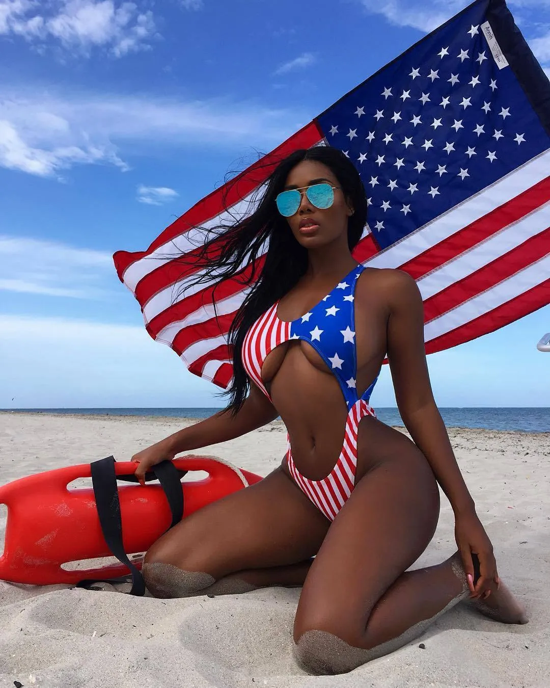 Girls american flag bathing suit outlet