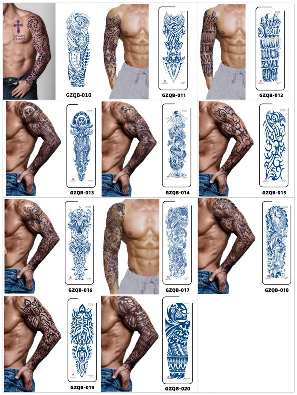 Tijdelijke Tattoo Hoes: 45x15.5 Cm Naakt Lichaamskunststicker, Waterdicht,  Grote Tijdelijke Tatoeages Voor Volledige Arm, 3D Ontwerp Van 1,32 € |  DHgate, image size:1000x1327