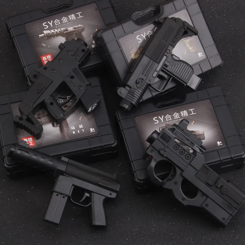 撮影するミニチュアガン 合金おもちゃ銃モデル、P90/TEC 9