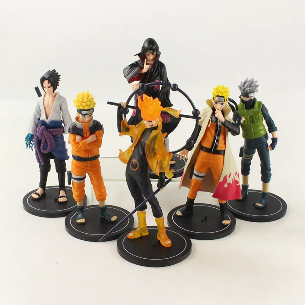 Naruto Shippuden Action Figure Toy Modelo, Kakashi, Sasuke