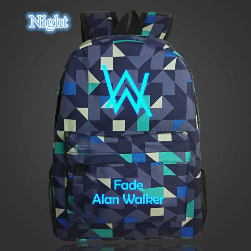 Mochila Luminosa Alan Walker Para Adolescentes Faded Music