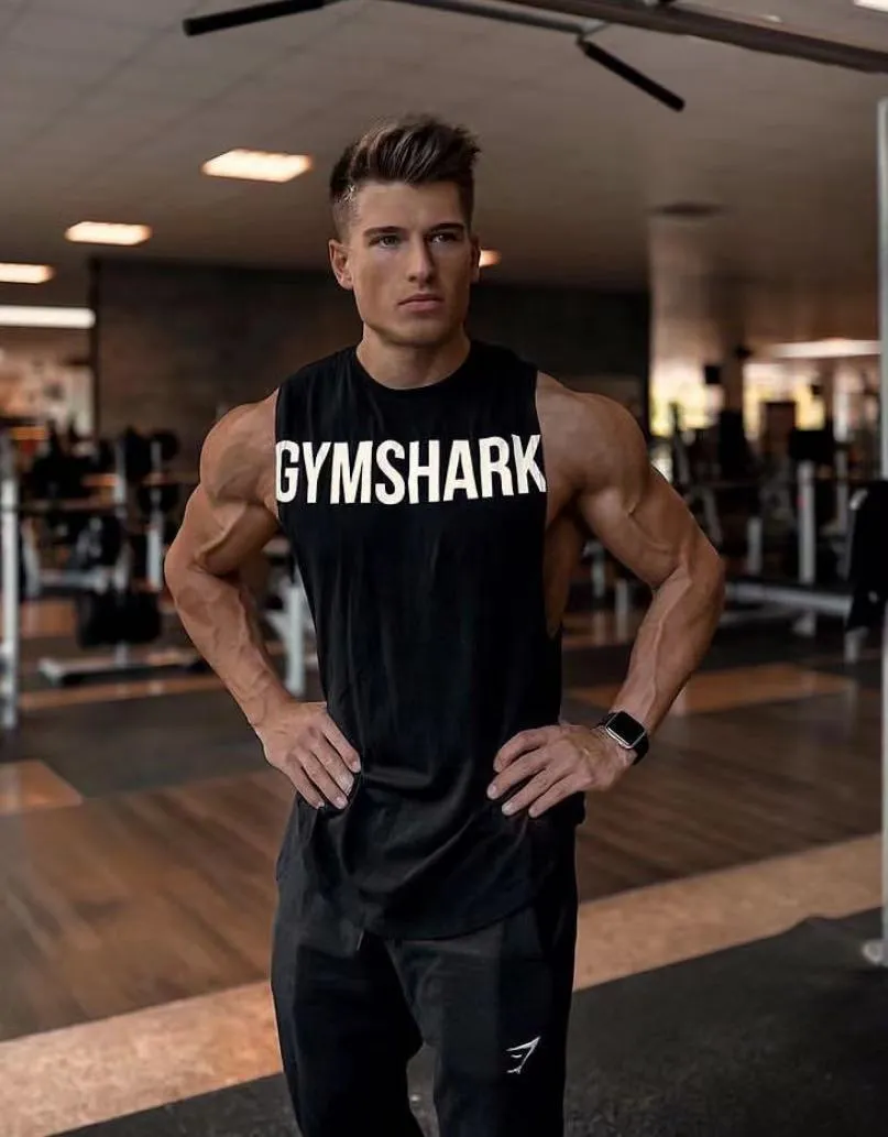 Yoga clothes sportswear Fitness clothes Gymshark muscle shark vest men