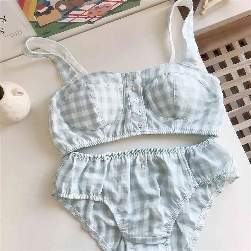 Soft Cotton Lingerie And Panties Sets Chic Vintage Lattice Girl Wire Free  Bra Suit Tube Top Underwear Larger Size 210508 From 47,15 €