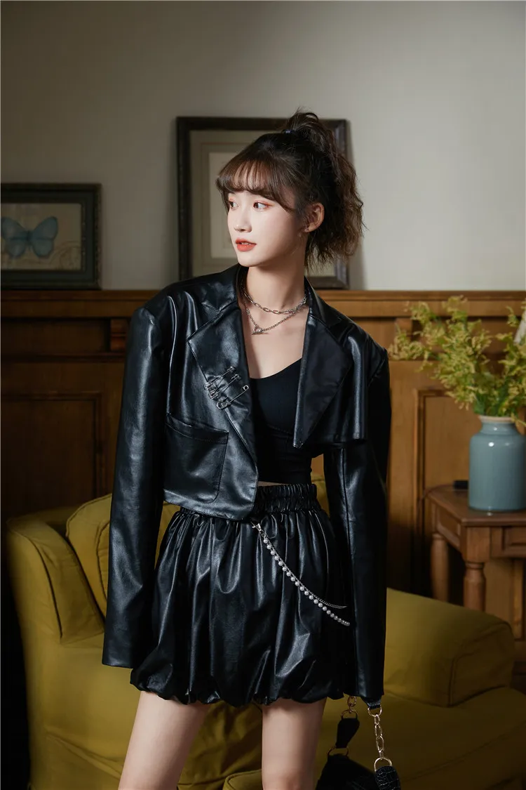 A line high best sale waisted faux leather skirt