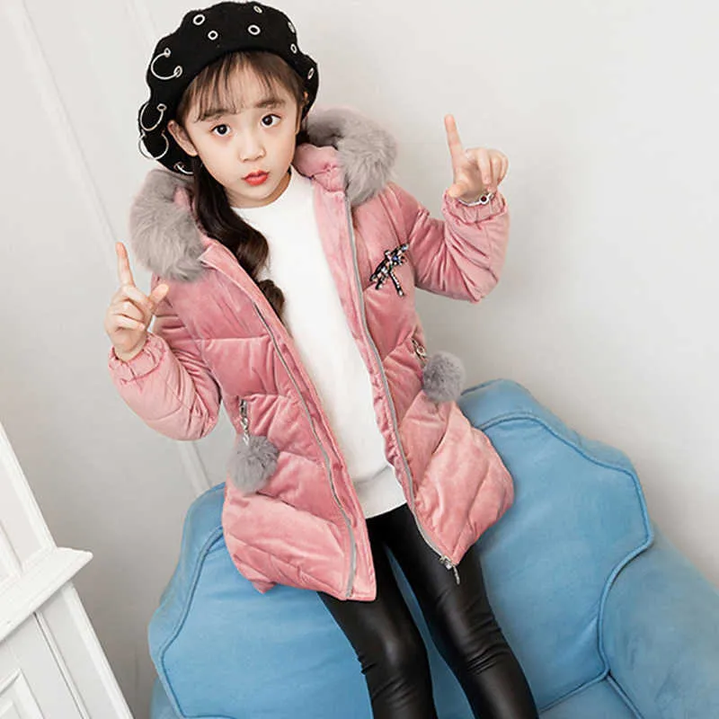 2021 Winter Coats For Girls Teenagers Long Sleeve Cotton Thick