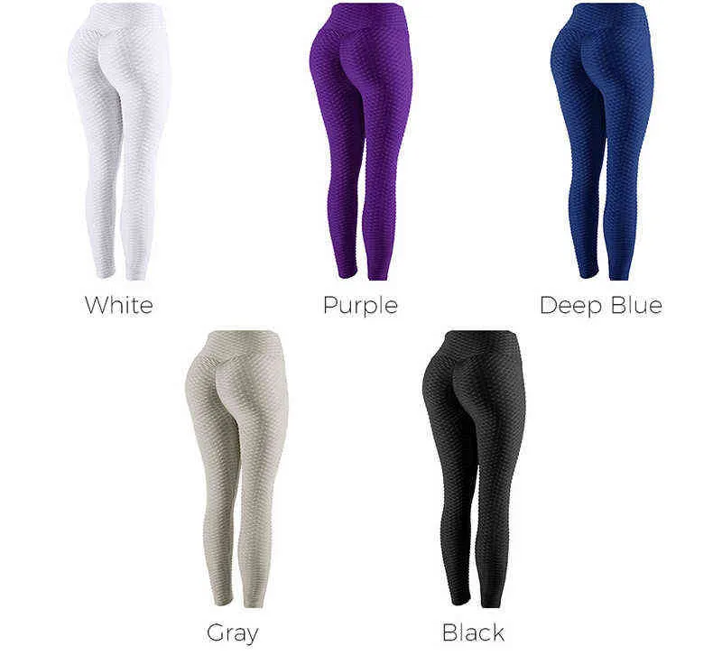 High Waist Bubble Butt Textured Leggings For Women Push Up Fitness Solid  Sportswear Jeggers 211215 From Dou05, $10.42