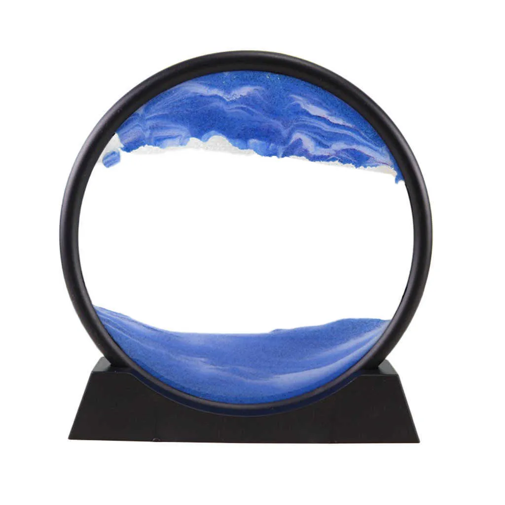 FACULX Bewegende Zand Kunst Foto met Licht 3D Diepzee Motion Display Tafellamp Stromende Zand Schilderen Nachtlampje Thuis Kantoor Bureaulamp Decor Zandloper Decoratie