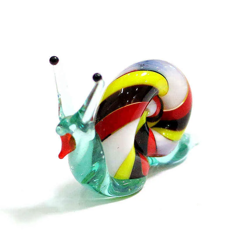 手作りのムラノガラスのカタツムリミニチュア置物の装飾品かわいい動物